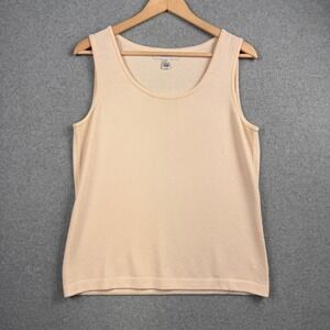St John Collection Tank Top Womens‎ Medium Cream Wool Santana Knit Quiet Luxury